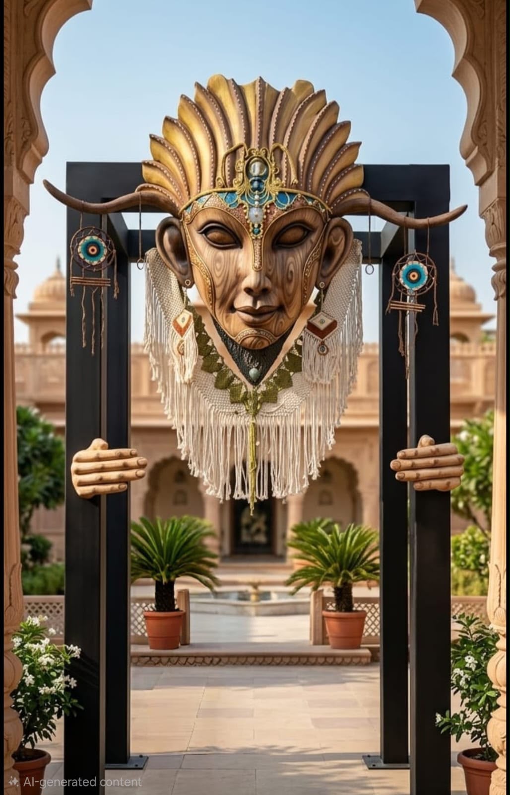 Royal Tribal Face Mask Entrance Frame for Wedding & Event Decoration