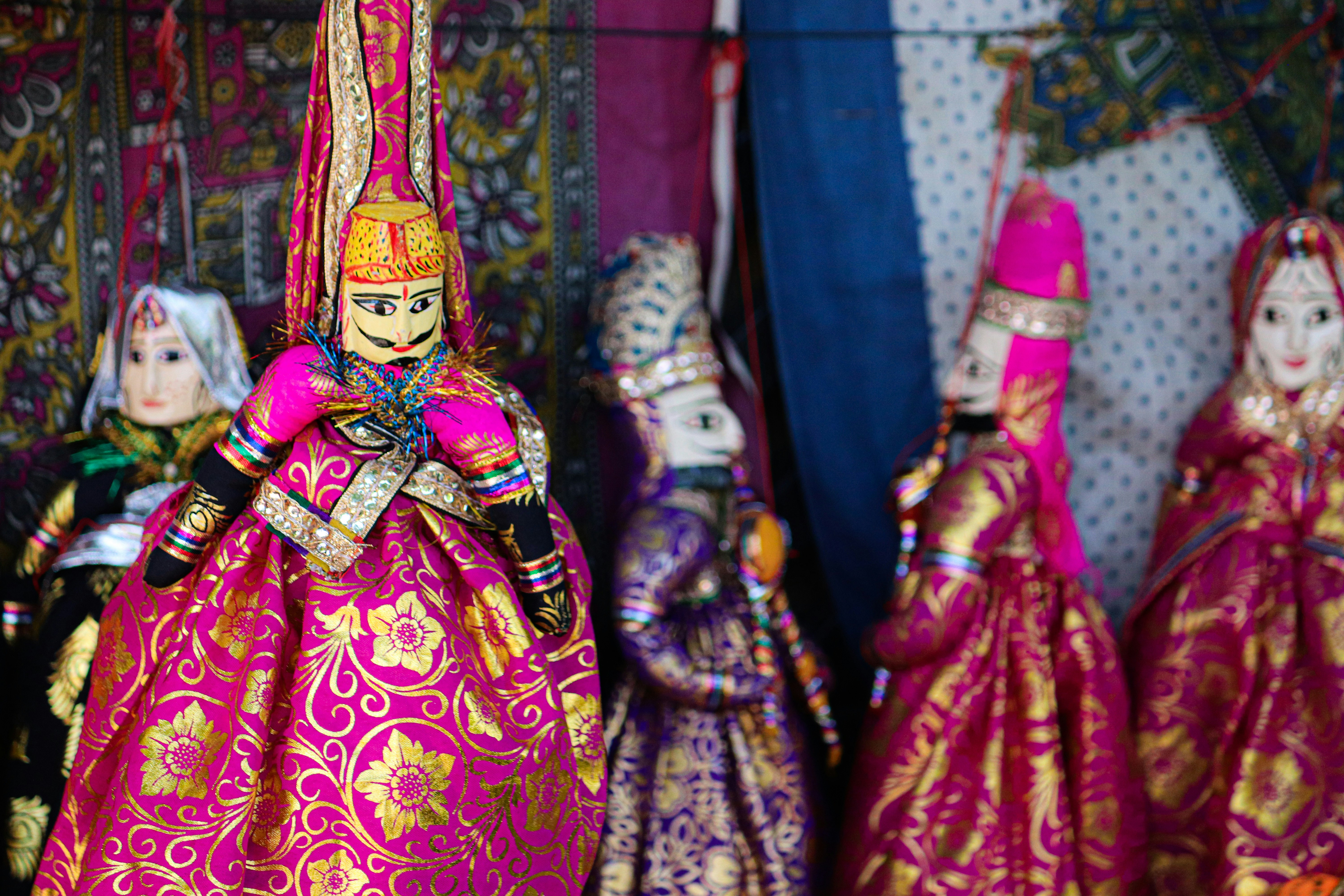 Hand-painted Rajasthani Puppet Set