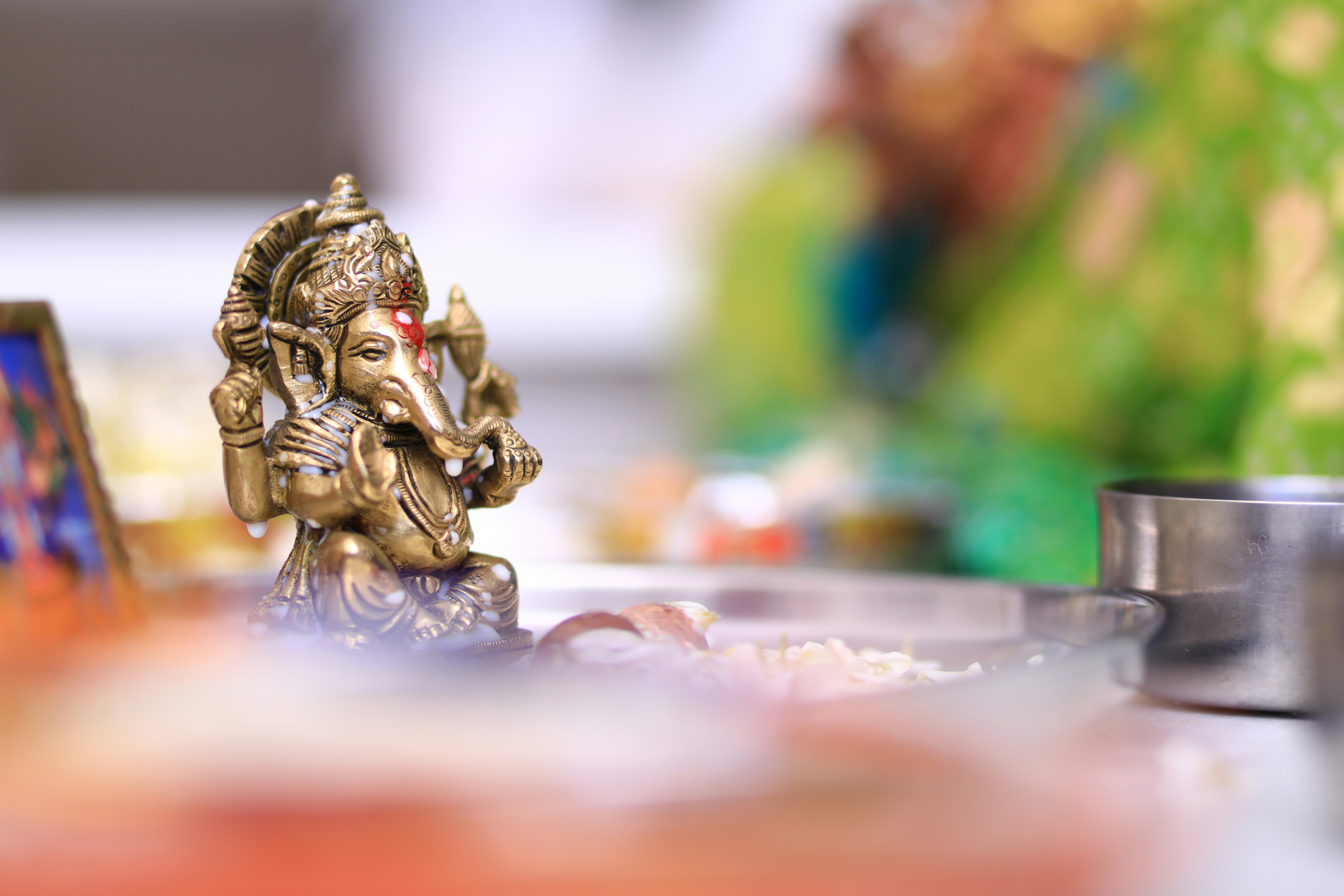 Brass Ganesha Idol with Antique Finish